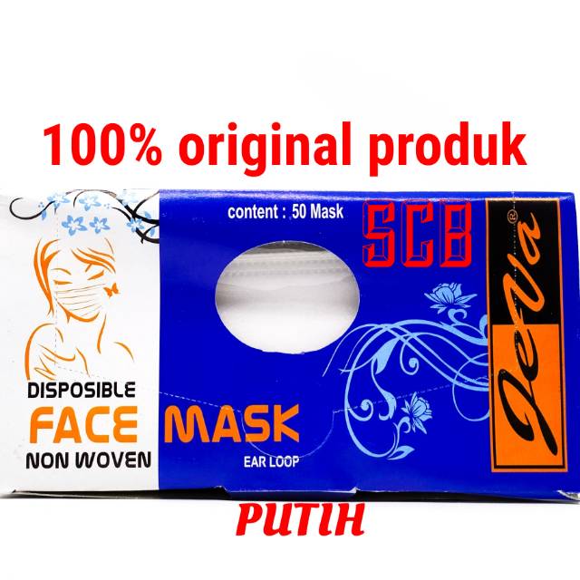 Masker Jeva / Jeva Mask / Disposible Face Mask Non Woven 2ply Ear Loop