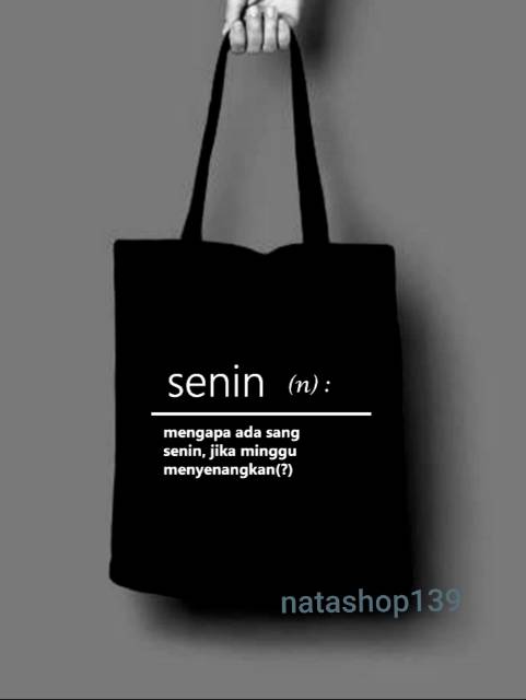 Hot Sale...!! Tote Bag Nama Hari PAKAI RESLETING