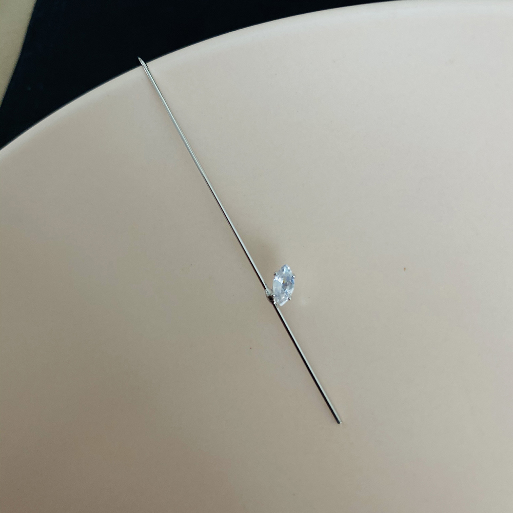 XIJING1  1pc Anting Tindik Zirkon Bertatahkan Tembaga, Klip Tulang Telinga Desain Pribadi-11#