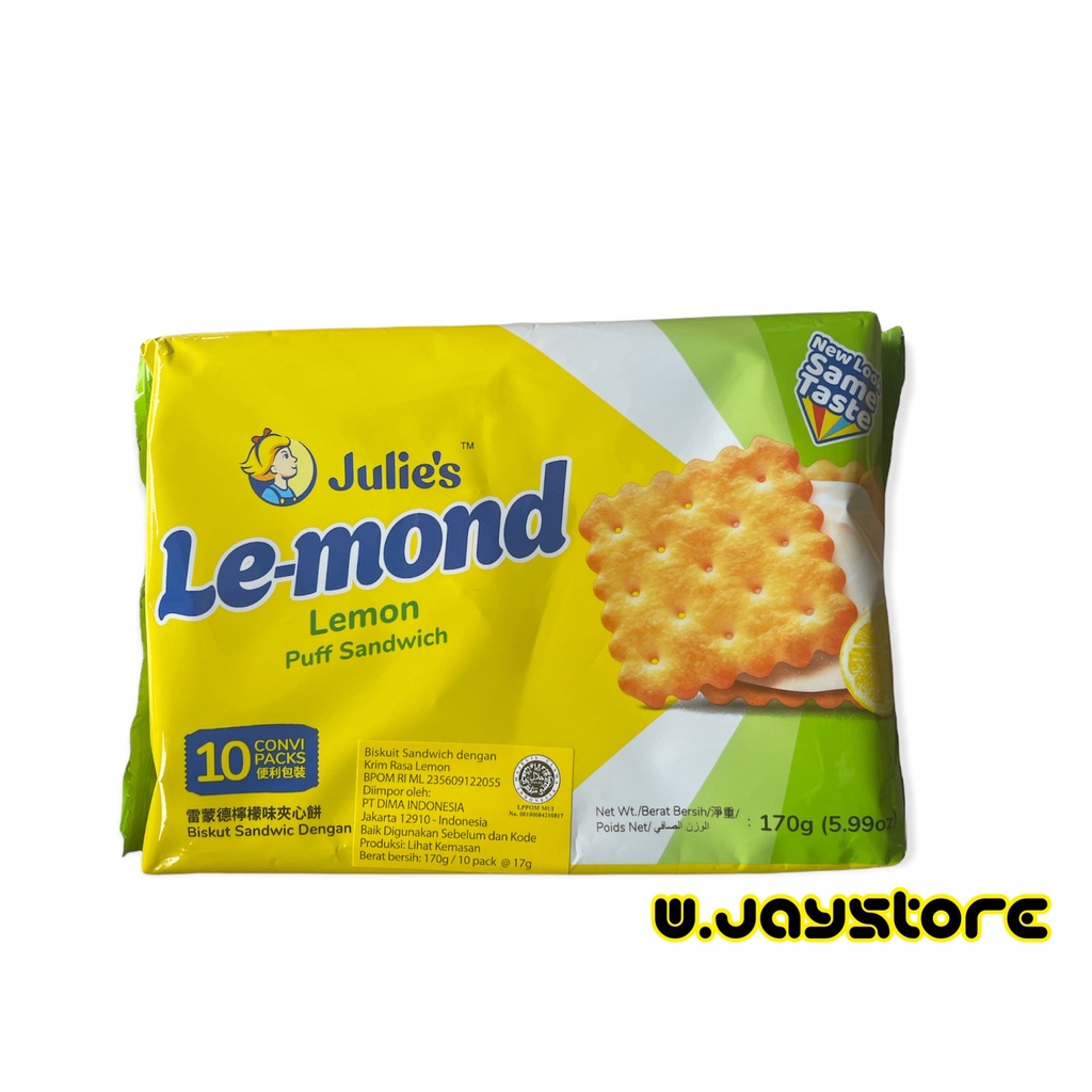 

Biskuit Lemon Julies Le-mond Puff Sandwich Lemon 170g