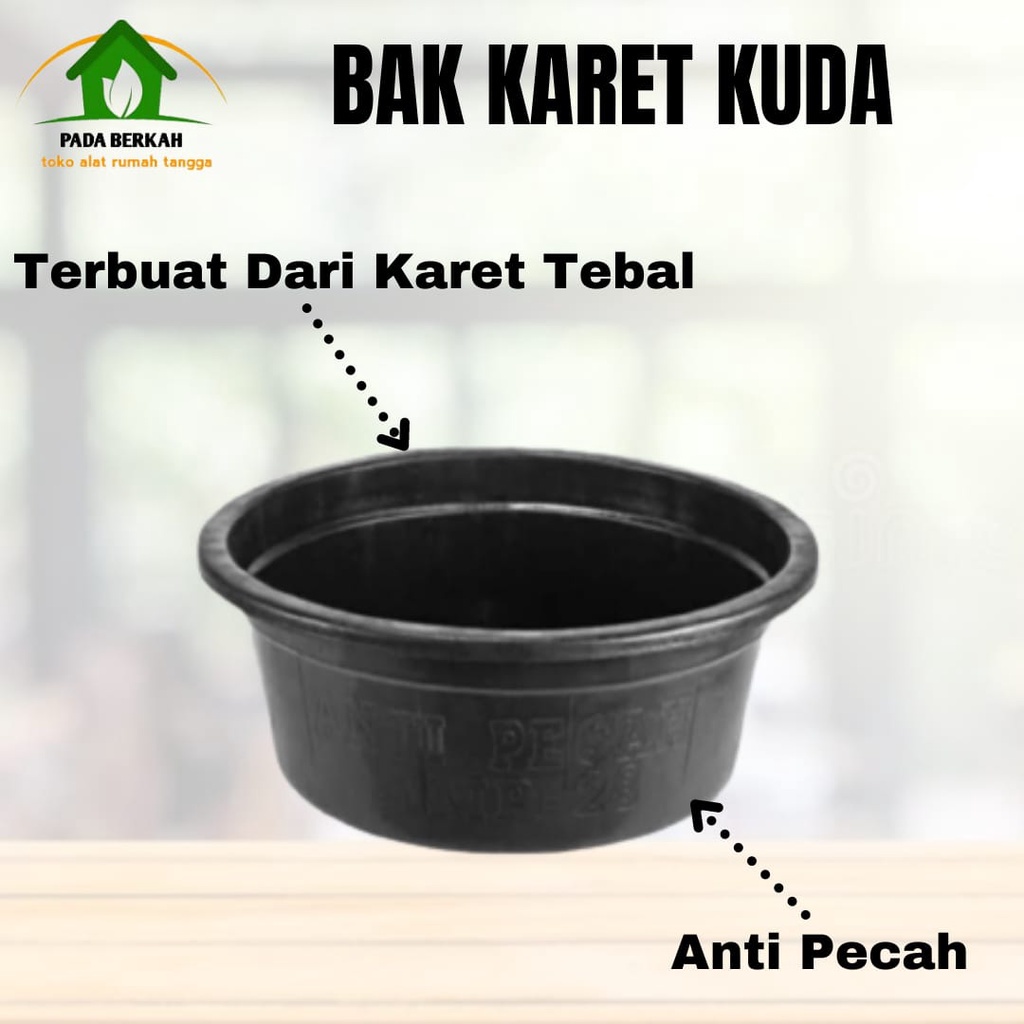 Bak Baskom Ember Hitam Karet 30cm Kuda Yashindo