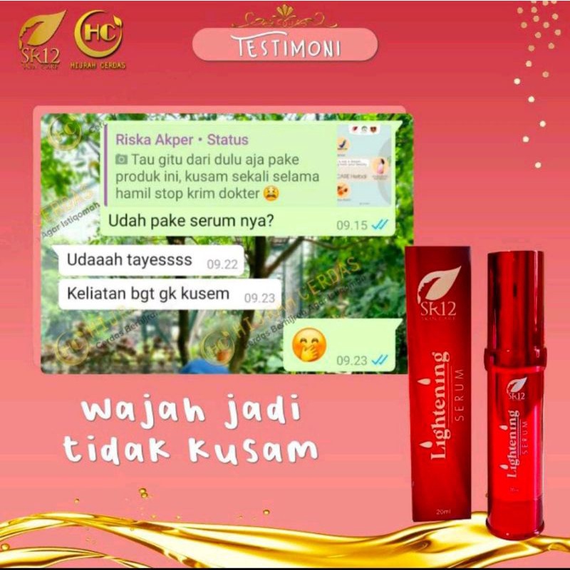 SERUM LIGHTENING SR12 HERBAL SKINCARE BPOM- SERUM PEMUTIH WAJAH BPOM - SERUM ANTIOKSIDAN MEMUTIHKAN WAJAH - SERUM GLOWING -