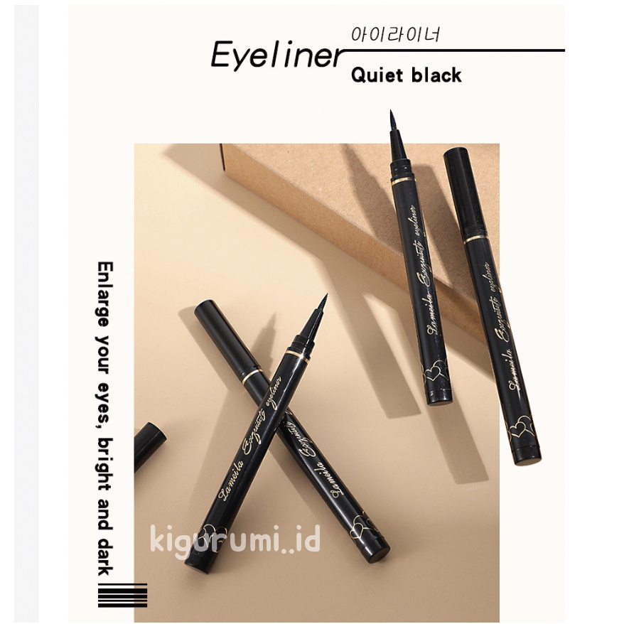 LAMEILA Eyeliner Mata Black Gold Waterproof Tahan Air Mampu Mendefinisakan Dan Mempertegas Alis MataLA127