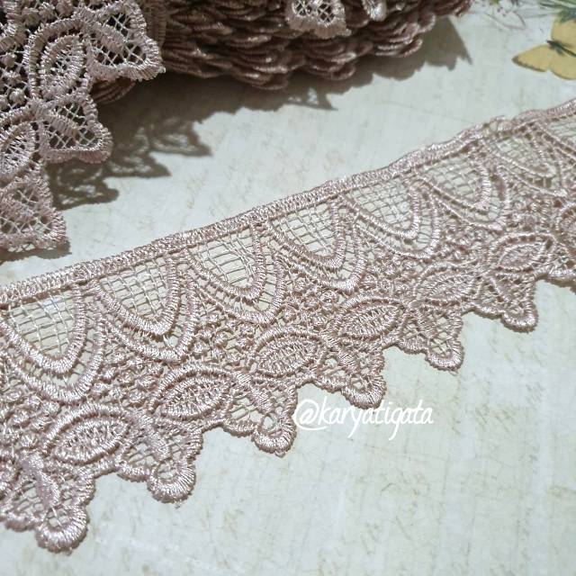 Renda Giper / Gyper Milo / Coklat Susu Kode 903 - Lebar 7 cm Panjang 15 Yard