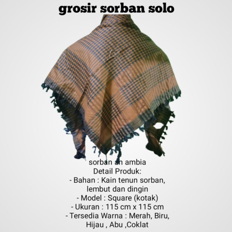 Sorban tenun warna motif kotak