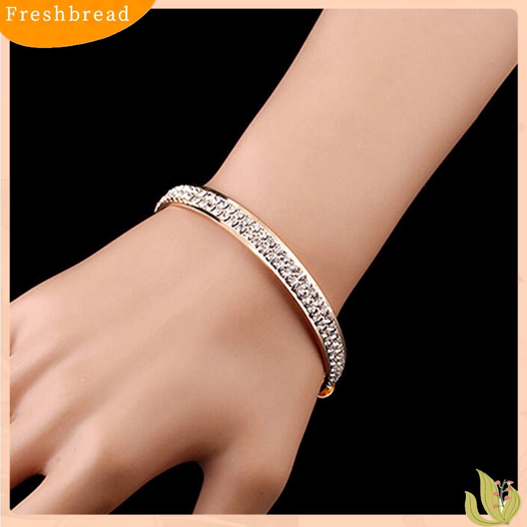 [TERLARIS]Bracelet Opening End Rhinestone Women Charm Sterling Silver Bracelet for Club