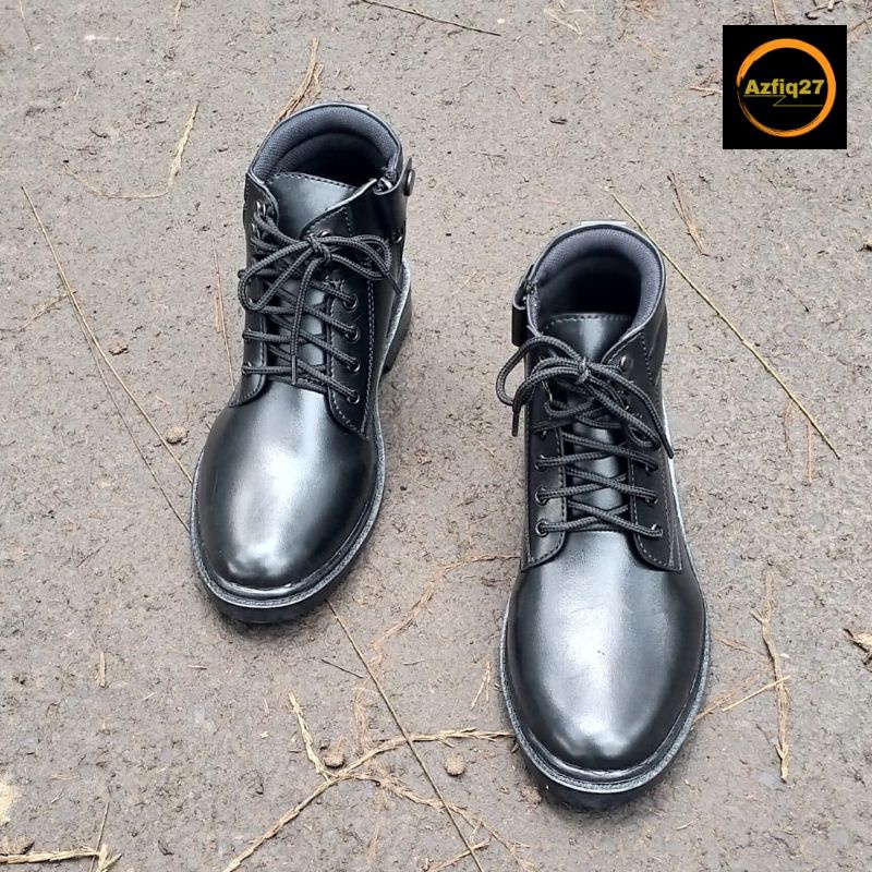 Sepatu Pdh Dop Tni Polri Security Brimob Basarnas Model Terbaru 100% Original Azfiq27 #2 Doff