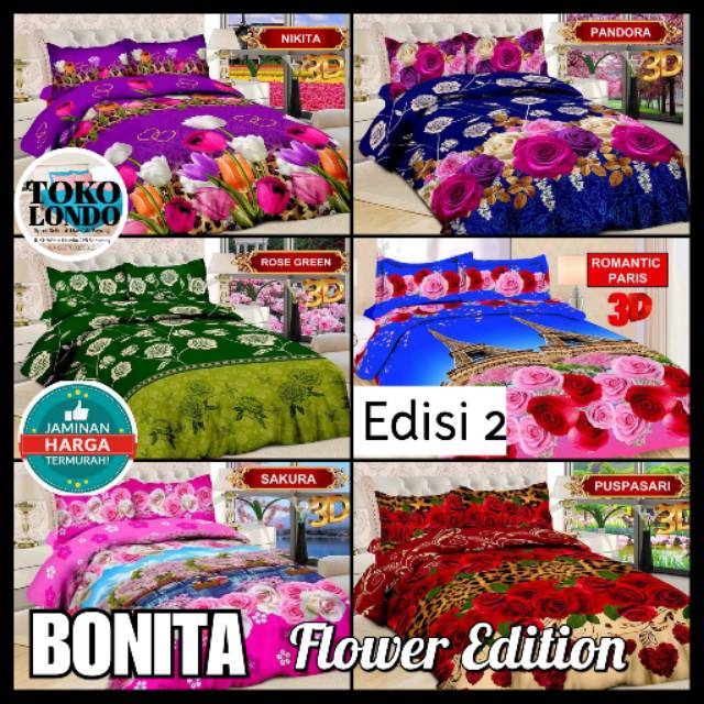 KB2 SPREI BONITA KING B2 / SPREI BONITA 180x200 MOTIF FLAT / SPREI 180x200 / SEPRAI BONITA 180x200/ BONITA SPREI 180x200