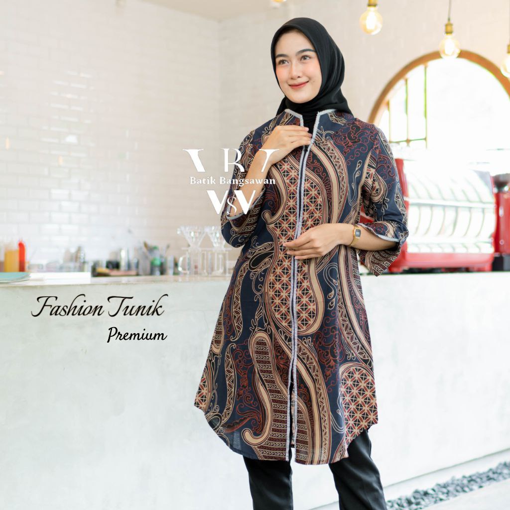TUNIK BATIK MODERN Tunik Batik Wanta M L XL XXL JUMBO REsliting Depan Busui