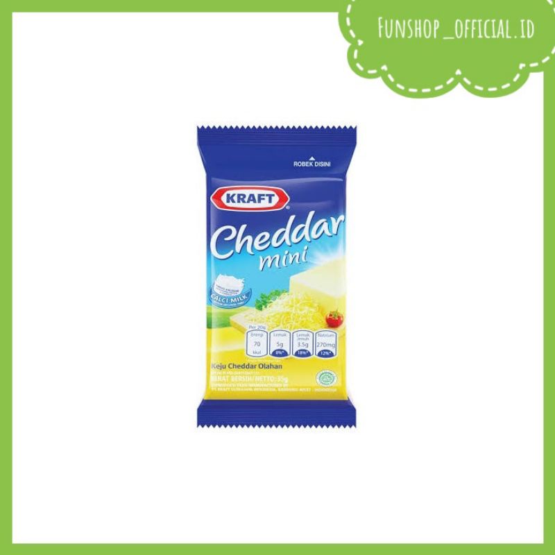 

Keju Kraft Cheddar mini sachet 35 gram