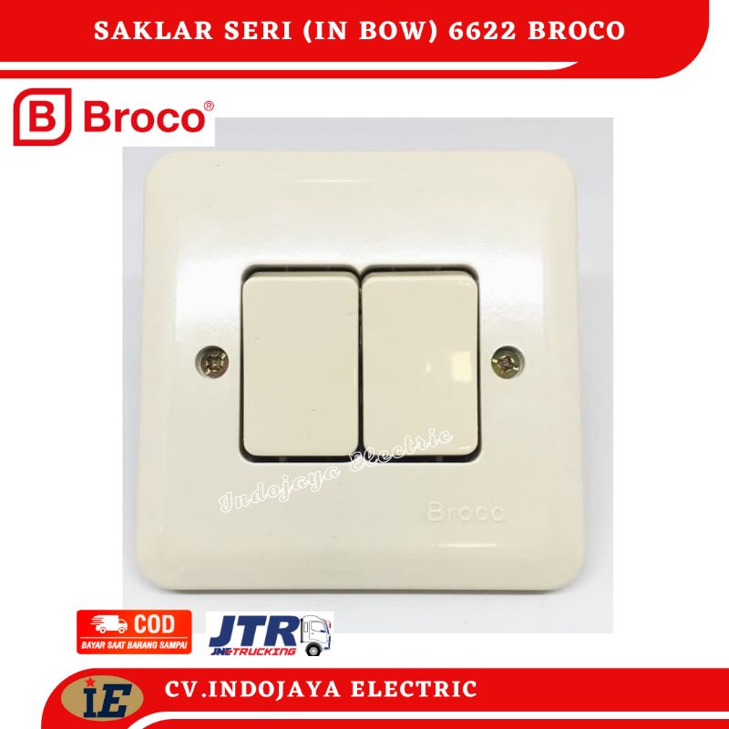 Saklar seri Broco IB new gee saklar dobel in bow 6622U