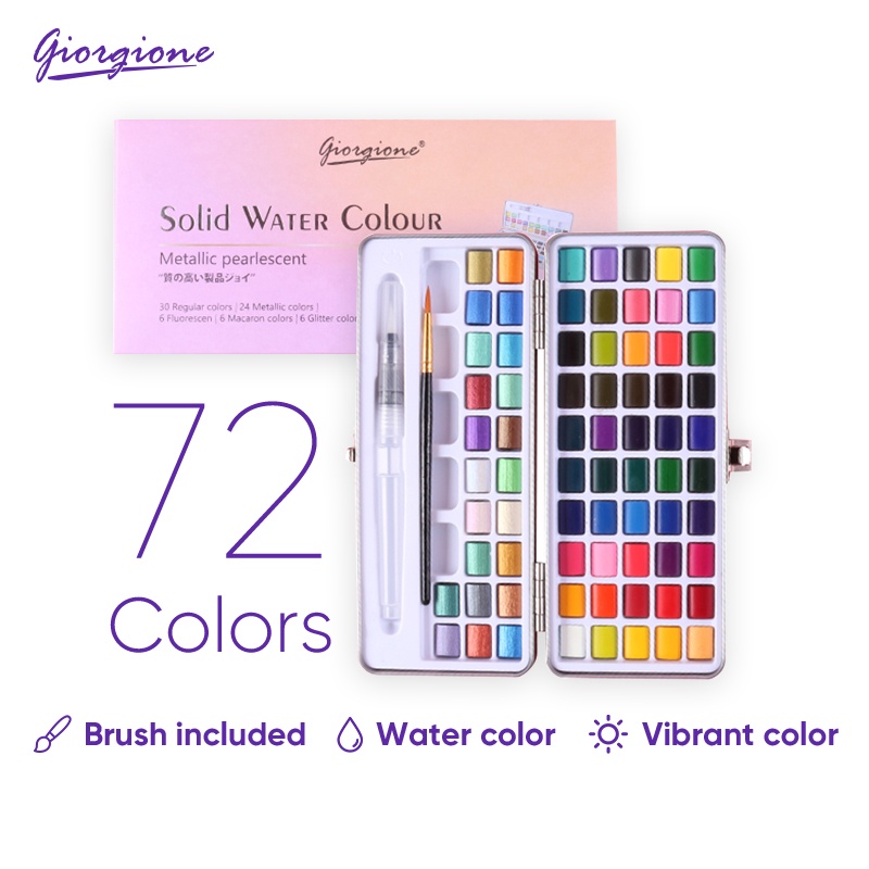 

Giorgione Watercolor Paint Cat Air Free Brush 50/72/90/100 Warna