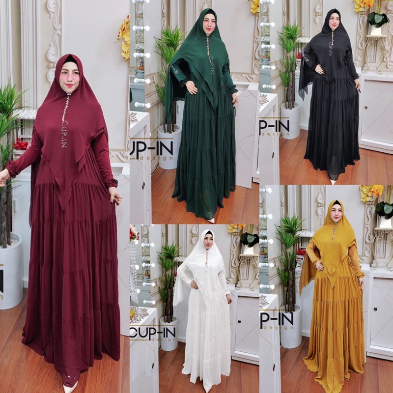 MAYSYARA SERIES BY CUP-IN DESIGN GAMIS SYARI CERUTY POLOS