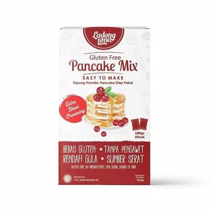 LADANG LIMA PANCAKE MIX RASA CRANBERRY 220GR / PANCAKE SEHAT