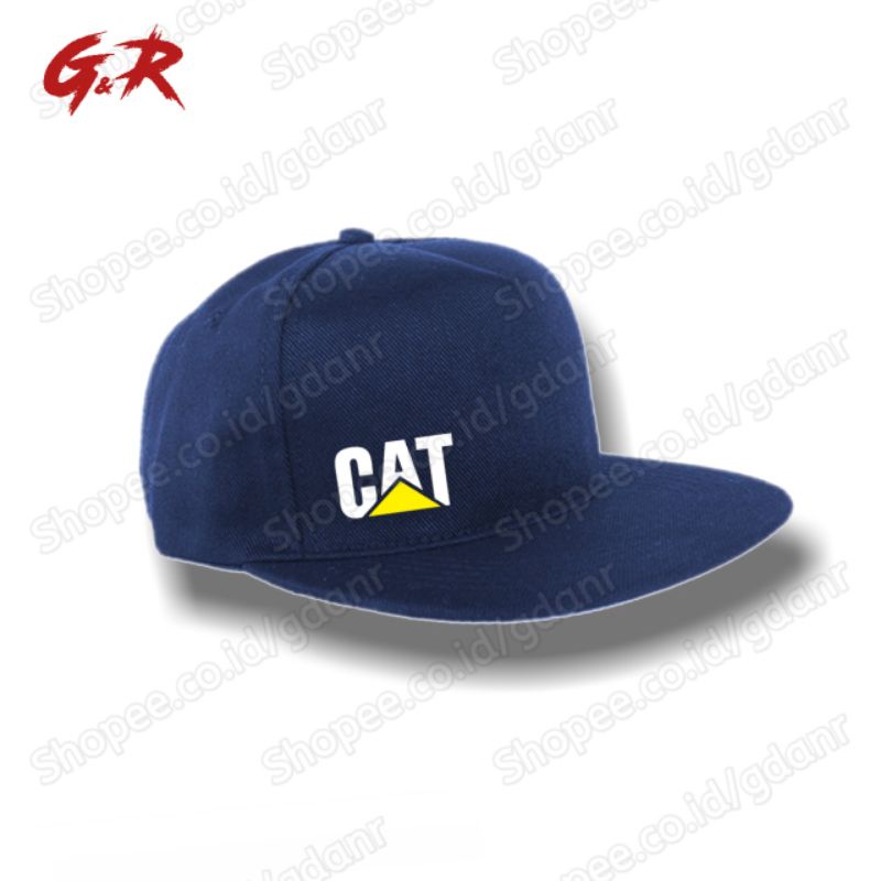Topi Snapback Caterpillar Premium Logo Simpel