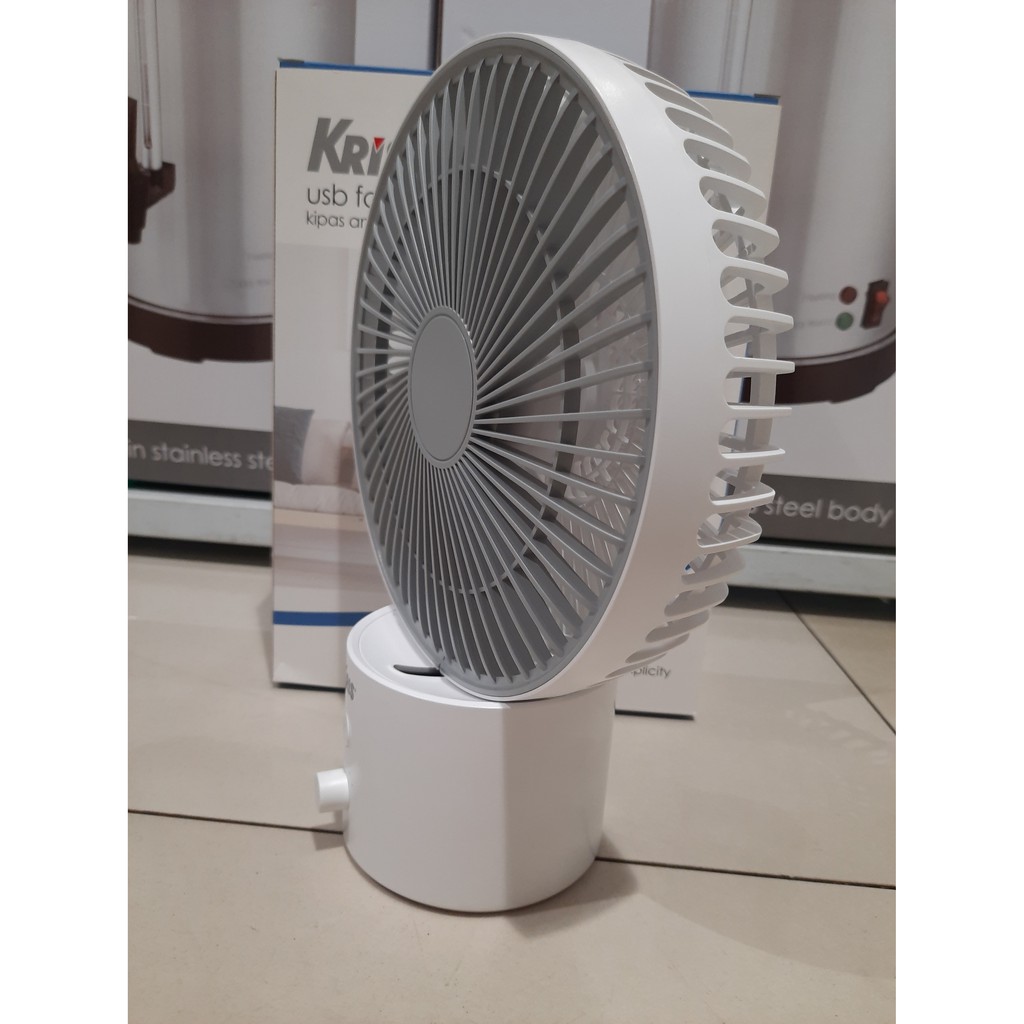 KIPAS ANGIN MINI RECHARGABLE / USB RECHARGABLE FAN WHITE