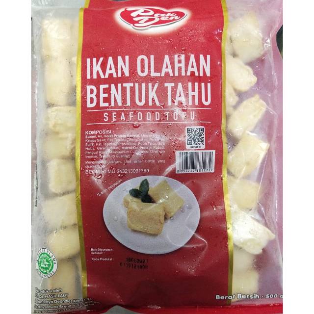 

Pak Den Seafood Tofu 500gr/Ikan Olahan Bentuk Tahu Pak Den Frozen