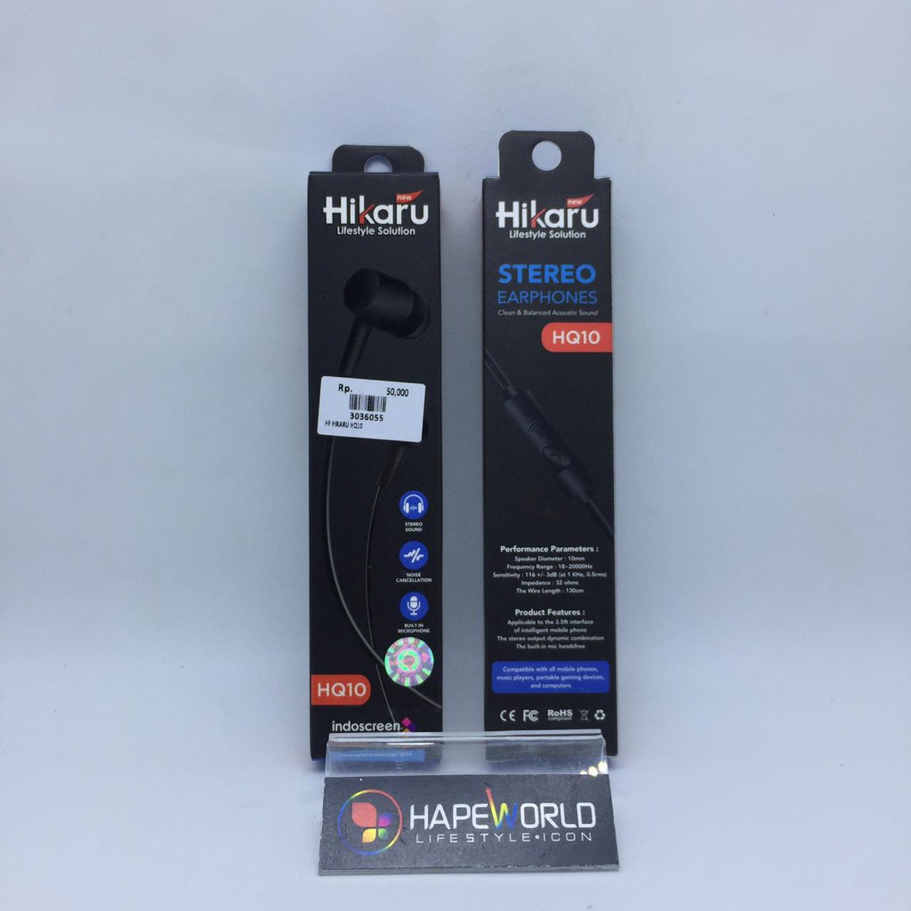 EARPHONES HEADSET HIKARU STEREO HQ10