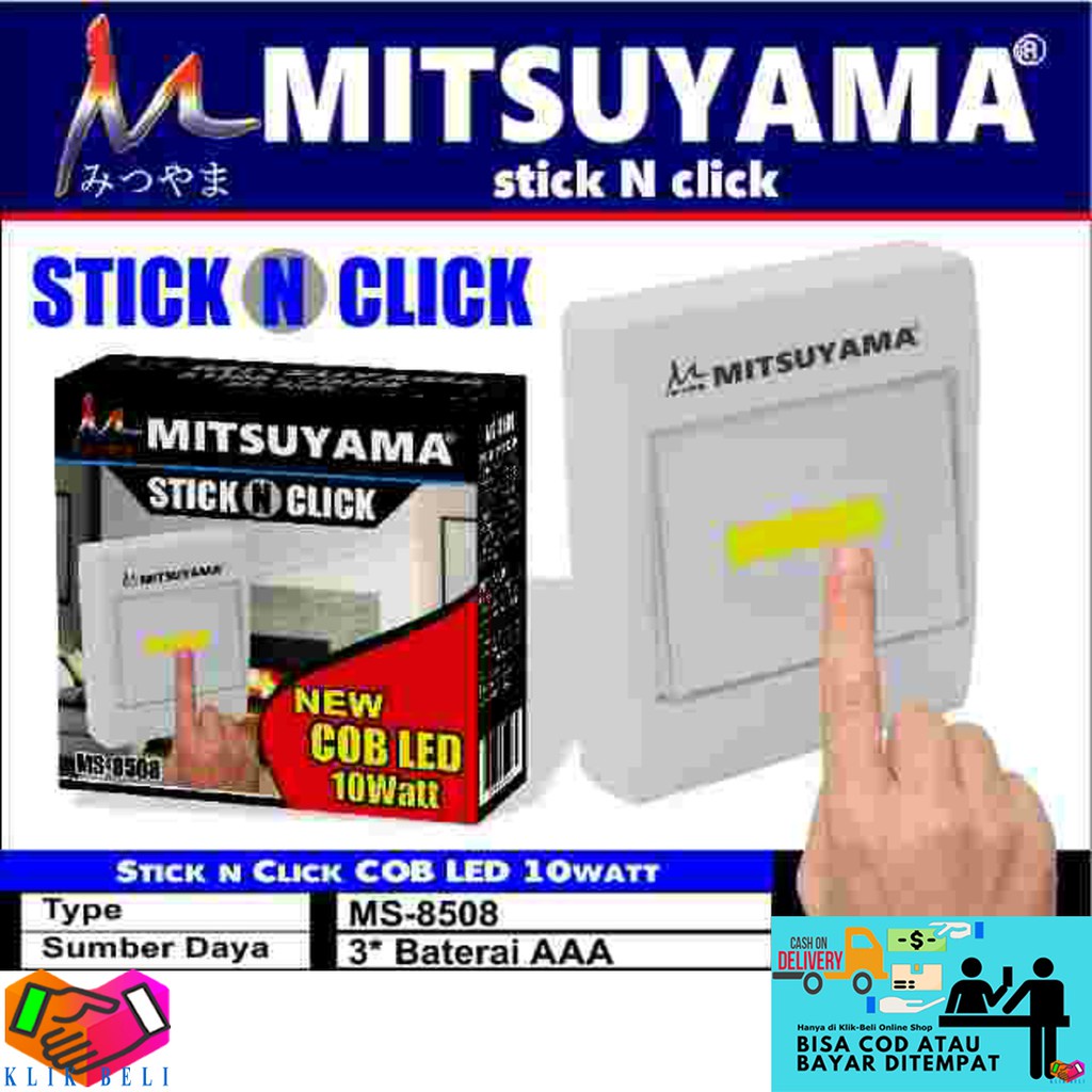 Lampu Tempel Emergency Dinding Stick N Clik MS-8505 Mitsuyama LED10wat