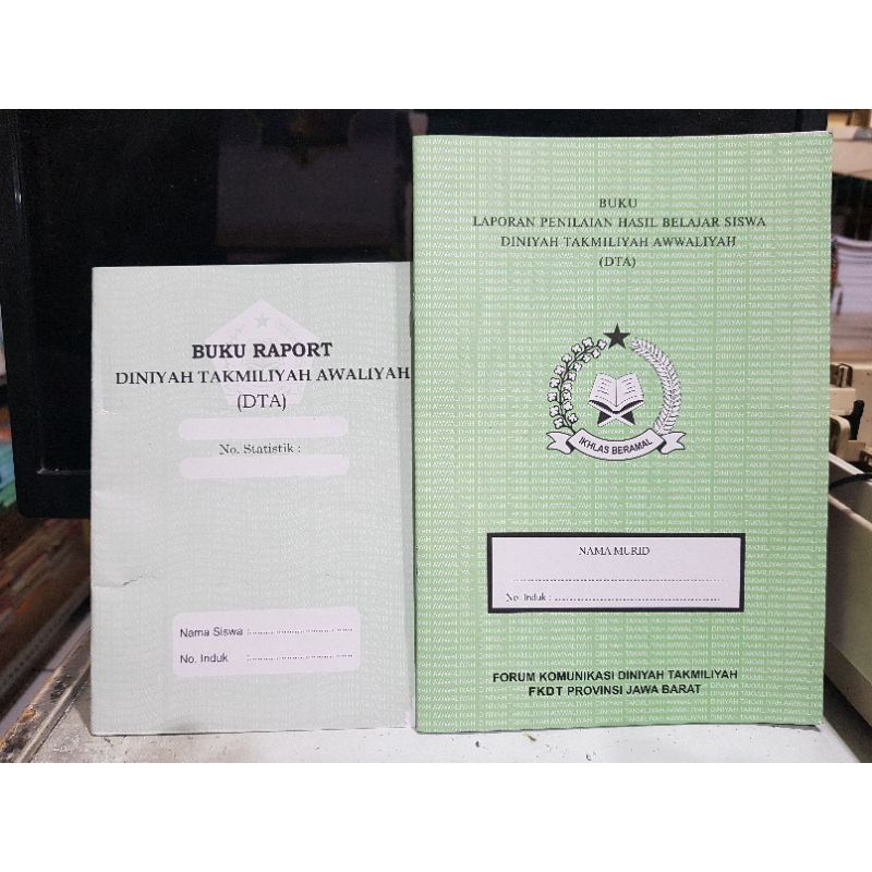 Besar B5. Buku Raport Diniyyah Takmiliyyah Awaliyah DTA besar B5 (18x26) untuk Jawa Barat