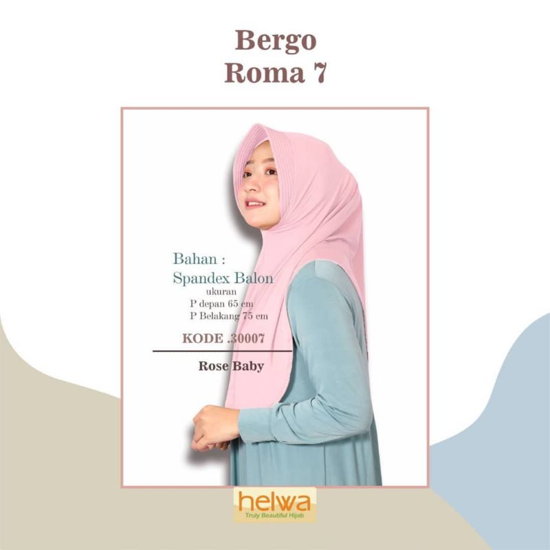 (Helwa Hijab) BERGO ROMA 7 •jilbab instan spandex balon premium•jilbab instan pet busa