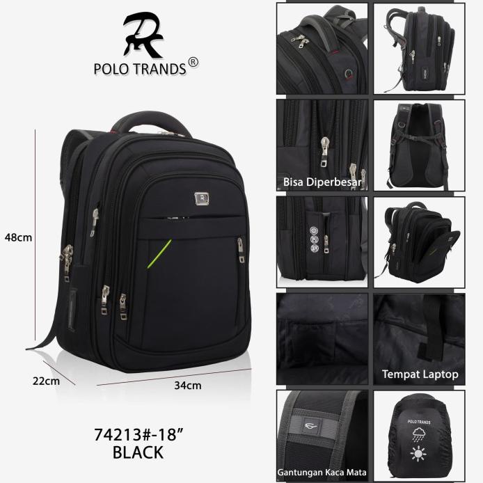 backpack polo trands ukuran besar original quality-74213-36l - cokelat ts1