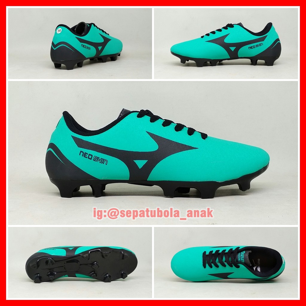 Sepatu Sepak Bola Anak Mizuno Neo Shin Hijau Hitam Kids