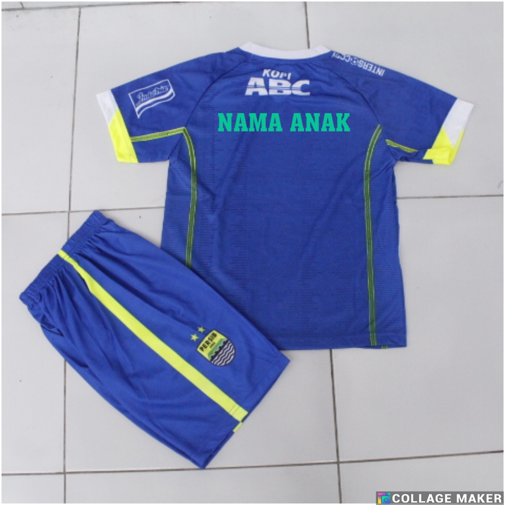 jersey setelan baju bola persib bandung home usia 5-12thn