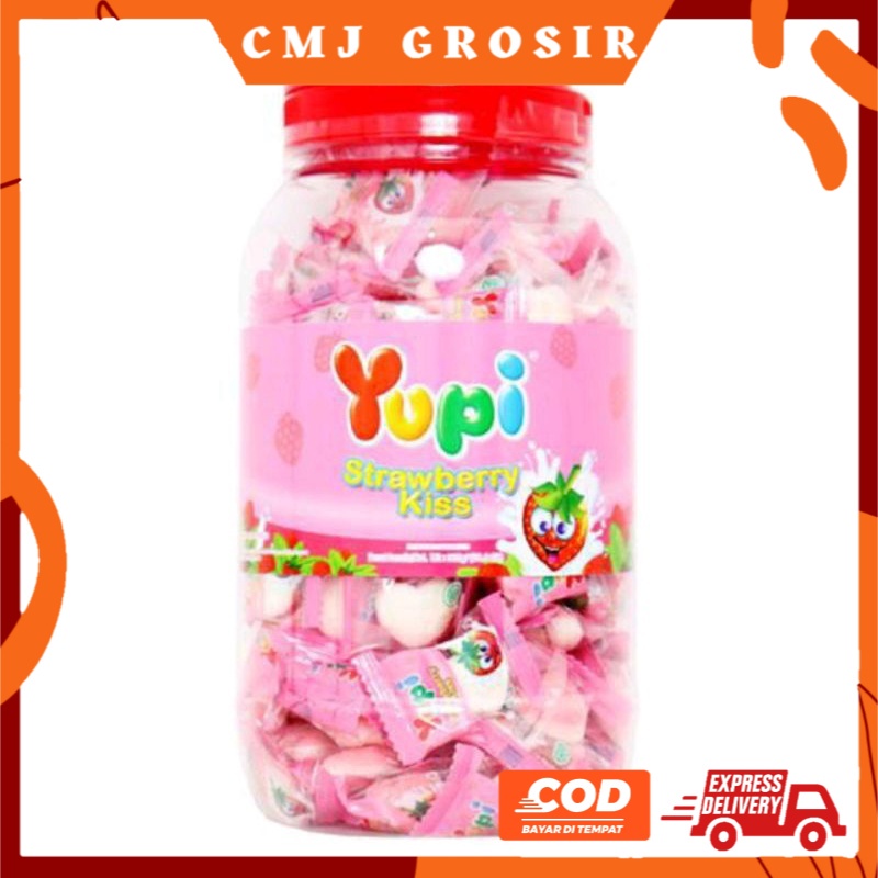 

[STOK BARU] YUPI KISS STRAWBERRY JAR / TOPLES | PERMEN YUPI LEBARAN | KUE TOPLES LEBARAN