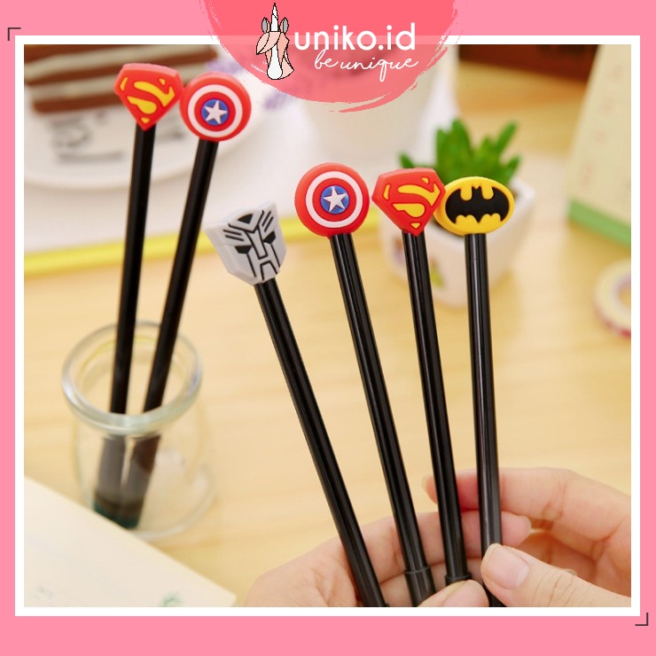 UNIKO.ID - PULPEN KARAKTER SUPERHERO - PENA SUPER HERO - PEN SUPERM4N BATM4N BOLPEN
