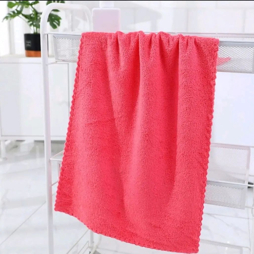 [1set 2pcs] Handuk Mandi Dewasa Microfiber Polos Super Soft Ukuran 70x140cm dan 35x75cm - Souvenir