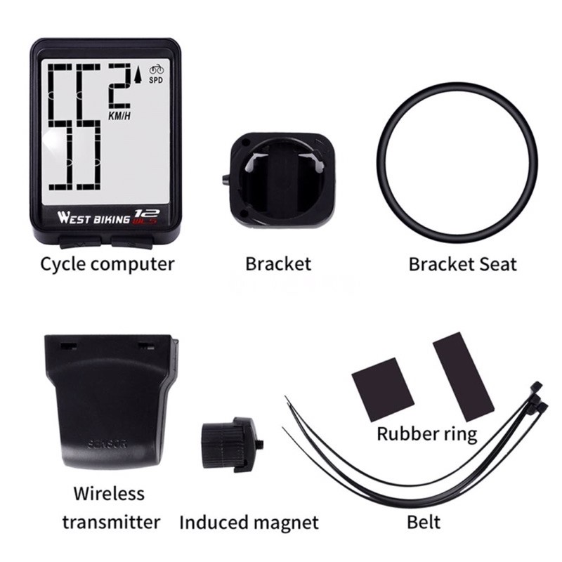 Speedometer Wireless Sepeda West Biking Warna Warni Tampilan Lebih Besar