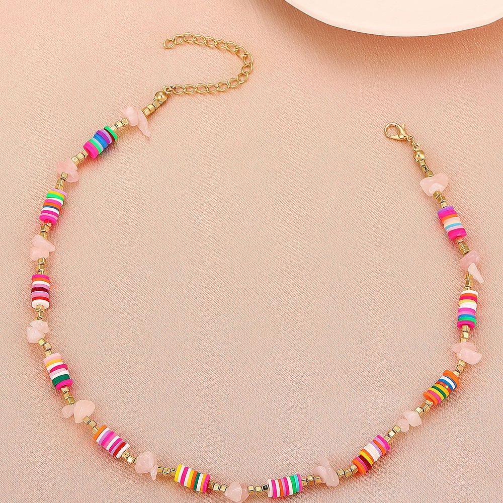 New Bohemian Clay Necklaces Creative Personality Gravel Stitching Necklace Female Fashion Gifts Trendy