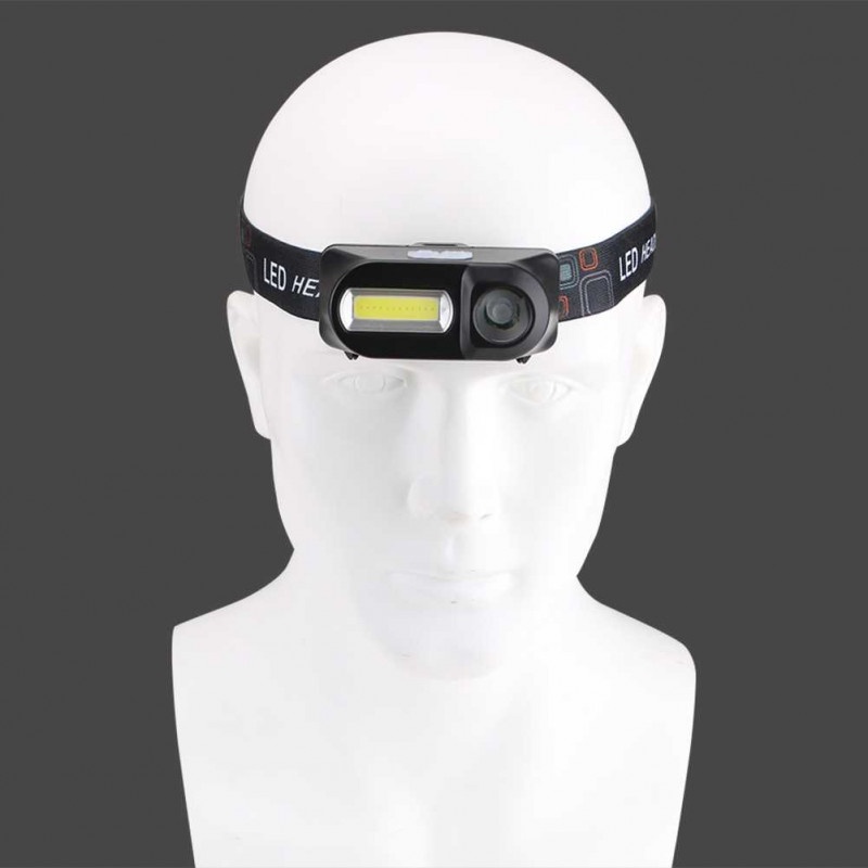 Headlamp LED Lampu Senter Kepala Flashlight Headlight 3 Modes COB