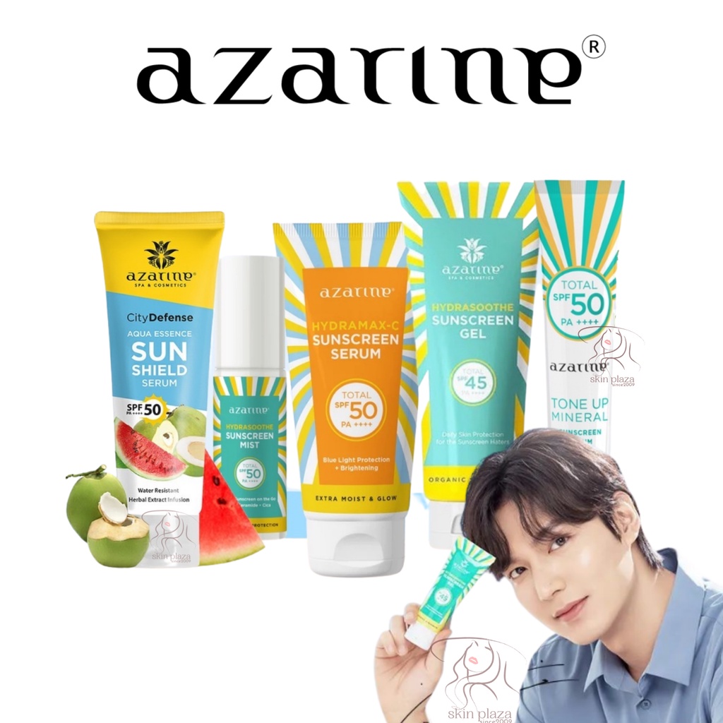 Azarine Sunscreen Series Hydramax-C Tone Up Mineral Serum Aqua Essence Sun Shield Hydrasoothe Gel Mist