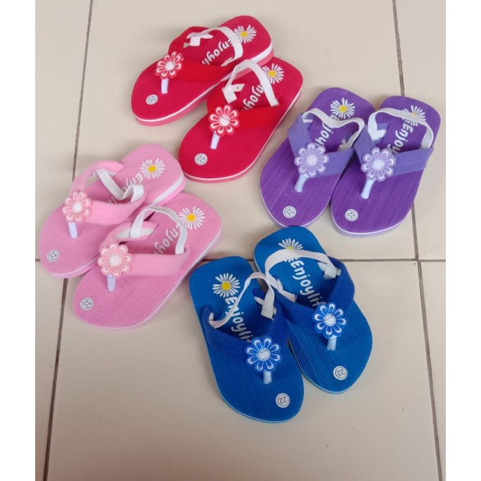 SANDAL ANAK WANITA BUNGA/MODEL POLOS RUBER