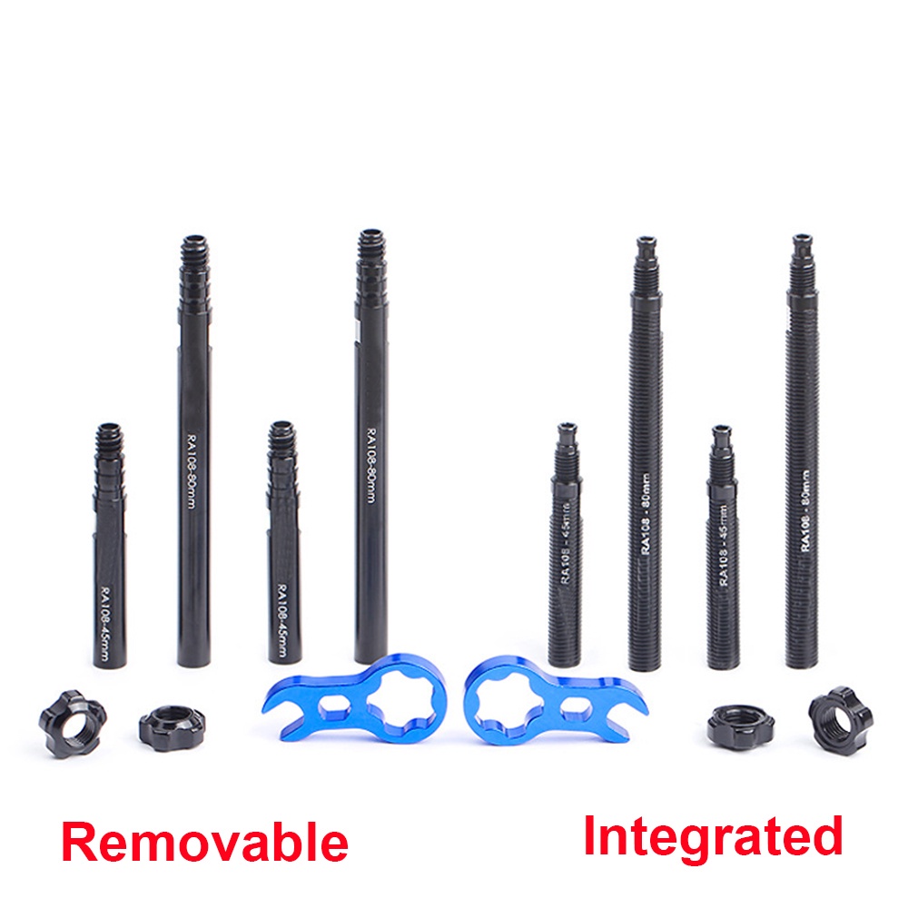 REBUY 45mm Inner Tubes Valve Extension RA108 Bicycle Parts Valve Extender Extension rod 80mm Removable With Wrench Presta Aluminium Alloy Bike Accessories