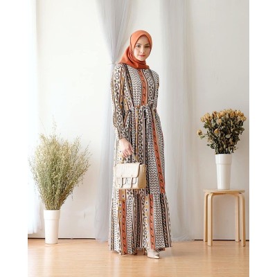 Maura Couple - Sania Ruffle Batik Couple Ori Ndoro Jowi Couple 2518 Couple Batik Sarimbit Gamis