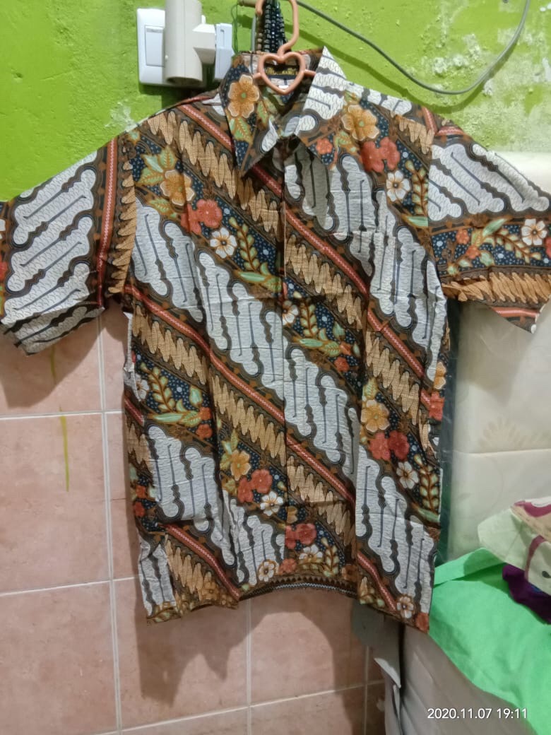 Benang Raja Kemeja Batik Pria Hem Lengan Pendek Ukuran Jumbo 2xl 3xl