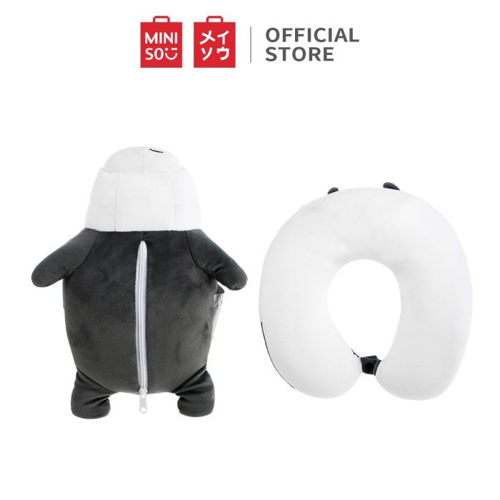GROSIR MURAH MINISO WE BARE BEARS BANTAL LEHER NECK PILLOW MULTIFUNGSI BONEKA ICE BEAR