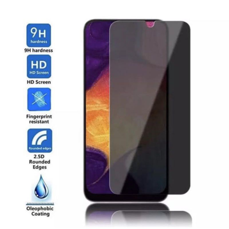 Tempered Glass Anti Spy Samsung A50 A50S A60 A70 A70S A80 A90 A11 A12 A13 A21 A21S A23 Anti Gores Anti Spy Privacy Full Layar