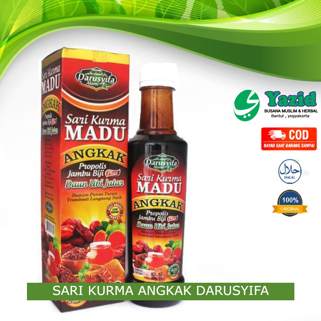 

SARI KURMA MADU ANGKAK DARUSYIFA PLUS PROPOLIS JAMBU BIJI DAUN UBI JALAR