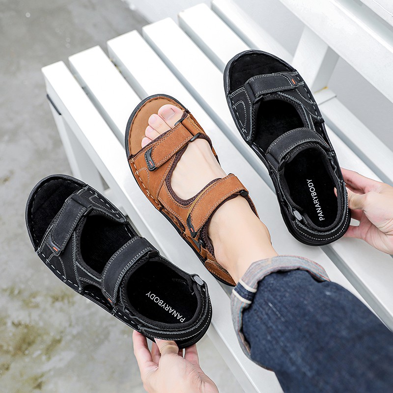 Sandal Casual Pria kekinian Sandal Slop Pria Terbaru Termurah Sandal Pria Kulit Selop Sandal