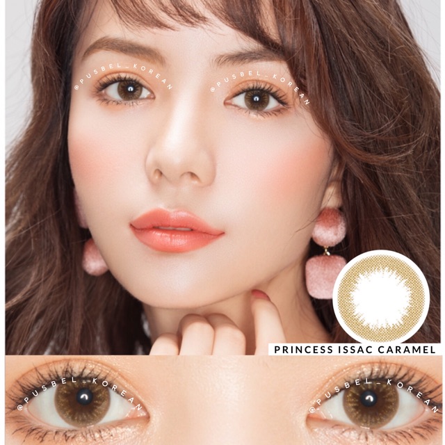 Princess issac olive green &amp; caramel softlens