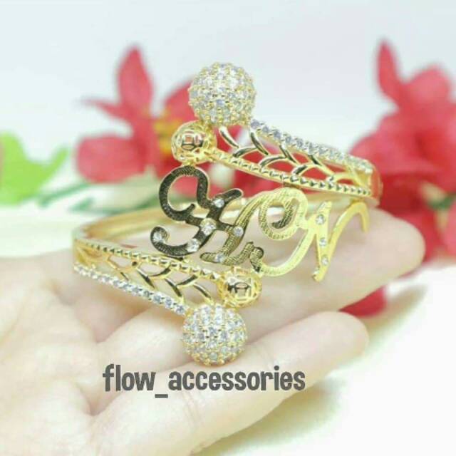 Gelang kuningan lapis emas