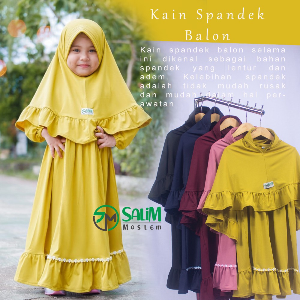 Salim moslem -Gamis anak perempuan / Baju muslim anak perempuan usia 1-8 tahun &quot;SYFA&quot;