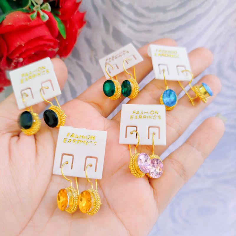 anting sirkon oval bali