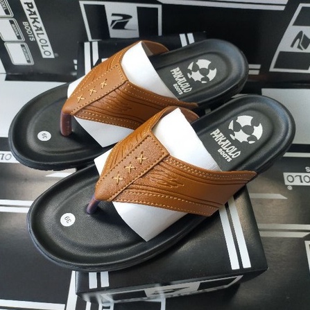 Sandal Pakalolo Pria Original 100% Kulit Asli Kekinian Terbaru Motif Jepit Hitam Coklat Tan Murah Me