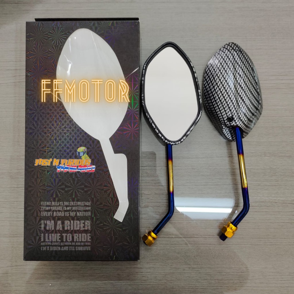 spion karbon beat vario 125 110 honda tangkai panjang twotone-TWOTONE H PANJANG