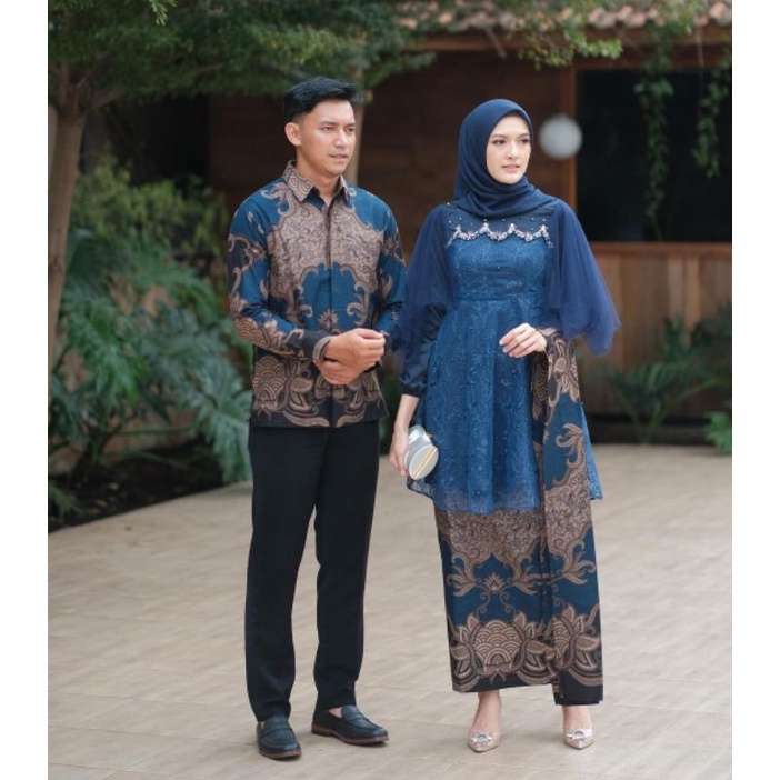 Produk Terbaru - BATIK EXPRESS SOLO Batik Kebaya Couple Yukika Tulle mutiara Aplikasi Payet Cantik